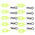 10Pcs RC Body Clips Pins Lightweight Sturdy Durable RC Body Clips Bent R Pins Fit for Axial 1/24 SCX24 AXI206000 RC Car Green