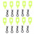10Pcs RC Body Clips Pins Lightweight Sturdy Durable RC Body Clips Bent R Pins Fit for Axial 1/24 SCX24 AXI206000 RC Car Green