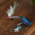 Zinc Alloy Rotating Feather Hook Sequin Lifelike Artificial Bait Fishing Lure Swimbait AccessoryBlue