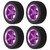 4Pcs RC Car Tire 1/10 Aluminium Alloy 5 Poke Wheel Accessory Set Kit for ReplacementPurple