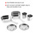 6Pcs Portable Stainless Steel Cookware Set Camping Picnic Outdoor Pan Pot Plate Cup