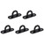 5 PCS Stainless Steel Eye Plate Ceiling Hook Pad Eye Plate Reinforced Load Bearing Door Fixing Buckle Oval Black 8mm/0.31in