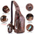 Men Leather Sling Bag Casual Shoulder Chest Crossbody Bag Hiking Travel Daypack