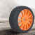 Wheel Rim Hub Tires Rubber Tyres for 1/8 On road Racing RC Car Accessory (Orange)