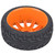 Wheel Rim Hub Tires Rubber Tyres for 1/8 On road Racing RC Car Accessory (Orange)