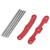 RC Front Rear Bulkhead Tie Bars Aluminum Alloy High Strength Stable Bulkhead Tie Bars for TRAXXAS SLASH 1/10 RC Car Red