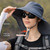 Women Sun Hat with Neck Flap Wide Brim UV Protection Bucket Hat with Ponytail Hole Chin Strap for Summer Outdoor Mountaineering Cycling