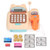 Children Play Cash Register Toy Fun Supermarket Checkout Toy with Microphone Sounds for Boys Girls Toddlers Brown