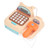 Children Play Cash Register Toy Fun Supermarket Checkout Toy with Microphone Sounds for Boys Girls Toddlers Brown