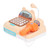 Children Play Cash Register Toy Fun Supermarket Checkout Toy with Microphone Sounds for Boys Girls Toddlers Brown