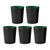 5Pcs PU Leather Dice Cup Set with 20 Dot Dices Exquisite Hand Feeling Black Shaking Box for Bar Home
