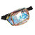 Transparent Iridescent Fanny Pack Shiny Waist Belt Bag with Zipper Waterproof PVC for Travel Party Running Hiking