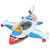 Inflatable Airplane Swimming Ring Inflated Plane Swim Float Seat with Steering Wheel for Kids White