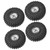 4 Pcs RC Tires Wear Resisting Aluminum Alloy Wheel Rims with Rubber Tires for Remote Control Car(Silver Black )