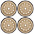 4Pcs RC Crawler Beadlock Wheel Hubs 12 Holes Metal Wheel Hub Replacement for TRX4/SCX10Yellow