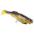 12.5cm 21g Fishing Lures Silicone Fishing Baits T Tail Vivid Spin Ring Magnetic with Treble Hooks for Freshwater Saltwater Black Back Yellow Tail