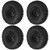 4Pcs 1/10 Remote Control Car 1.9in Alloy Wheel Hub and 115mm Rubber Tires RC AccessoryBlack