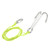 Diving Hooks Stainless Steel Double Reef Hook with Spiral Coil Lanyard for Underwater Activities Divers SafetyGreen