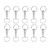 10 PCS EDC Quick Release Keychain Double Ring Keychain Outdoor Pull Apart Key Ring