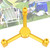 3-in-1 Aluminum Alloy Gas Lantern Splitter Outdoor Camping Stove Gas Cylinder Adapter (Gold)