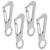 4pcs Stainless Steel Carabiner Multi‑Function D‑Ring Outdoor Climbing Quick Hanging Buckle for Bottle Opener Key Storage(Silver )