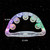 Colorful LED Hand Bells Double Row Handheld Tambourine Metal Jingles with 3 Lighting Modes Switchable Hand Held Plastic Musical Percussion Drum Half Moon Hand Bell for Adults Kids KTV Party Bar