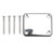 Electric Guitar Neck Plate Square Metal Back Mounting 4 Holes with Screws Bass Parts Silver
