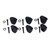 6PCS Guitar Tuner Machine Handle Tuning Key Button Head Metal Guitar Tuning Peg Button Black