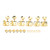 6Pcs String Tuning Key Retro Style Metal Delicate Tuning Pegs Replacement for Electric Guitar Gold