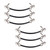 15cm/ 6in Guitar Effect Pedal Instrument Patch Cable 1/4'' Silver Right-angle Plug Black PVC Jacket, 6-Pack