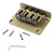 4 String Guitar Bridge Ukulele Bass Metal Bridge Replacement for Stringed Instruments Bronze Color