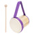 Drum Wooden Body Sheepskin Head Percussion Instrument Toy with Stick for Kids Children