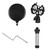 Mini Desktop Microphone Stand + Shock Mount Mic Holder + Pop Filter Kit for Studio Recording Online Broadcasting Chatting Singing Meeting
