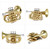 LADE Professional Palm Pocket Trumpet Tone Flat B Bb Brass Wind Instrument with Mouthpiece Gloves Cloth Brush Grease Hard Case
