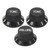 3Pcs Guitar Control Knob 1 Volume 2 Tone Fit Top ABS Set Kit Instrument Accessory ReplacementBlack