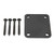 Electric Guitar Neck Plate Square Metal Back Mounting 4 Holes with Screws Bass Parts Black