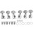 Guitar String Tuning Key Fully Closed Square Head Tuner Knobs with Screws Nuts Washer PartsSilver