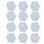 12Pcs Sound Absorption Board Hex Adhesive Acoustic Panels Wedges Wall Soundproof EnclosureSilver Gray