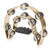 Double Row Hand Tambourine Metal Tambourine with Plating Bells Percussion Musical Instrument Yellow