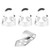 Finger Picks Metal Adjustable Hollow 3Pcs Index Finger 1Pc Thumb Banjo Guitar Ukulele Parts(Silver )