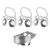Finger Picks Metal Adjustable Hollow 3Pcs Index Finger 1Pc Thumb Banjo Guitar Ukulele Parts(Silver )