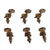 6 Pcs Guitar Tuning Pegs 3L3R Metal Bronze Heavy Internal Gear Electric Guitar Machine Heads Tuning Key