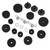 21Pcs Cymbal Replacement Accessories Felts Sleeves Wing Nuts Washers for Hi Hat Clutch CupBlack