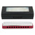 Blues Harmonica 10‑Hole Mouthorgan #F Key Portable High Gloss Stainless Steel Cover Waterproof(Red )