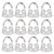 12Pcs Finger Picks Adjustable Stainless Steel Banjo Ukulele Guitar Plucked Strings ToolSilver