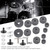 23Pcs Drum Felt Pad Cymbal Kit Non-Slip with Base Wing Nuts Washer Percussion Accessories(Gray )