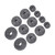23Pcs Drum Felt Pad Cymbal Kit Non-Slip with Base Wing Nuts Washer Percussion Accessories(Gray )