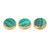 3 Pcs Trumpet Valve Cap Embedded Green Standard Metal Finger Button Trumpet Valve Replacement Parts C310 Gold