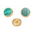 3 Pcs Trumpet Valve Cap Embedded Green Standard Metal Finger Button Trumpet Valve Replacement Parts C310 Gold