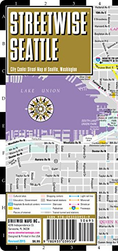 Streetwise Seattle Map - Laminated City Center Street Map of Seattle, Washington - Folding pocket size travel map with monorail & streetcar lines